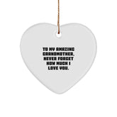 Gifts from Family to My Amazing Grandmother, Heart Ornament - Inspirational Christmas Unique Gift Ideas for Grandmothers - Image 1